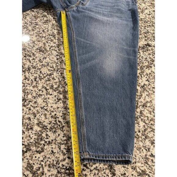 Old Navy Women’s Jeans 16 Petite Blue Denim Distressed Straight Leg High Rise - Picture 6 of 11